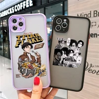 zuidid attack on titan hard phone case for iphone 11 12 pro max x xs xr 13 7 8plus cute anime japanese clear matte cover shell