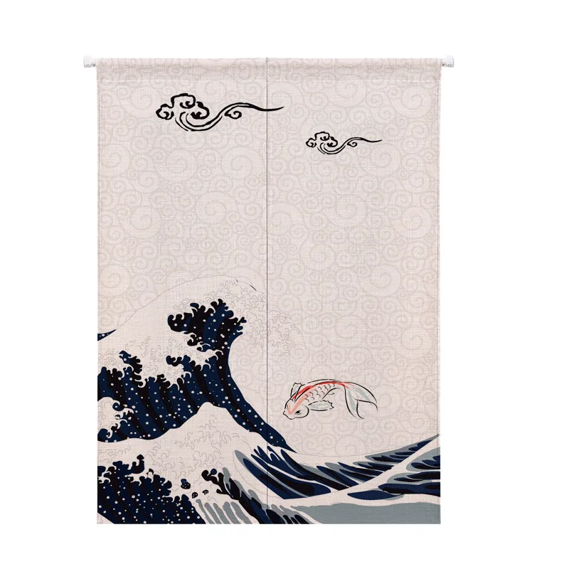 Полузанавески из хлопка и льна в японском стиле кухонные короткие декоративные