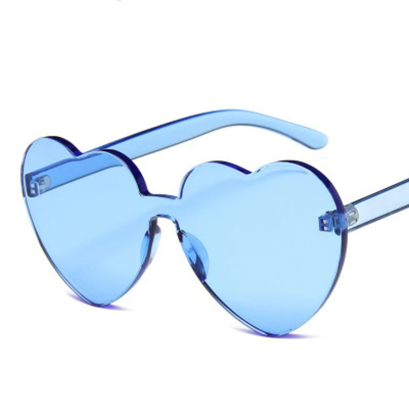 Трендовые цельные солнечные очки в форме сердца для женщин 2020 яркие цвета