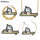 Персонализированное ожерелье с именем на заказ, бамбуковые ювелирные изделия, серьги, кольцо, браслет