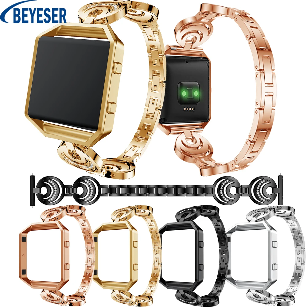 

New Fashion Watchband Replacement Metal Alloy Watch Strap For fitbit blaze Smart watch Band with case Luxury Bracelet wristband