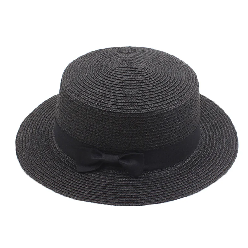 

Summer Women Hat Beach Straw Hat Ladies Cap Fashionable Handmade Casual Flat Brim Bowknot Sun Hats for Women 2021