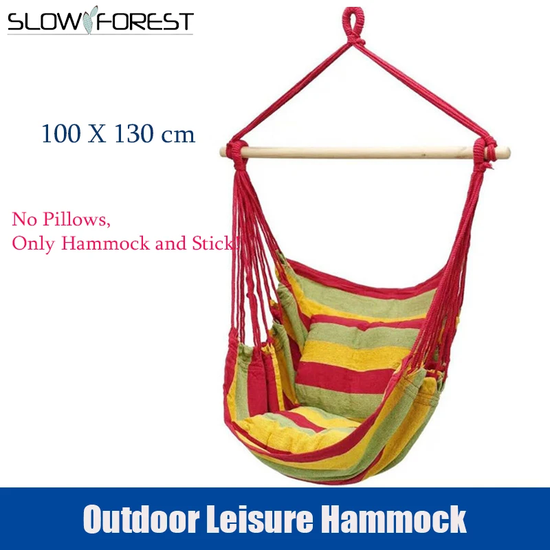 

100x130cm Student Dormitory Hammock Swing Hanging Rope Chair Thicken Cushion Lazy Swing Rocking Chair Ndoor Outdoor Hammocks