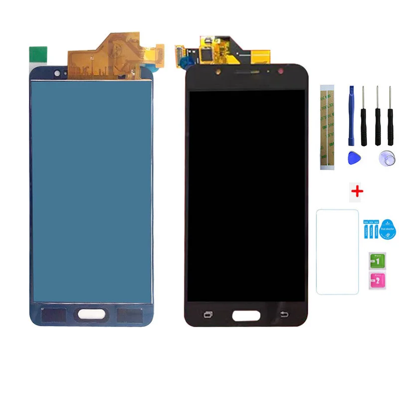 SM-J510FN/F/M/H/DS для Samsung Galaxy J5 j510 ЖК-дисплей+ сенсорный экран J510FN J510F J510M J510H экран регулировка яркости - Цвет: Черный