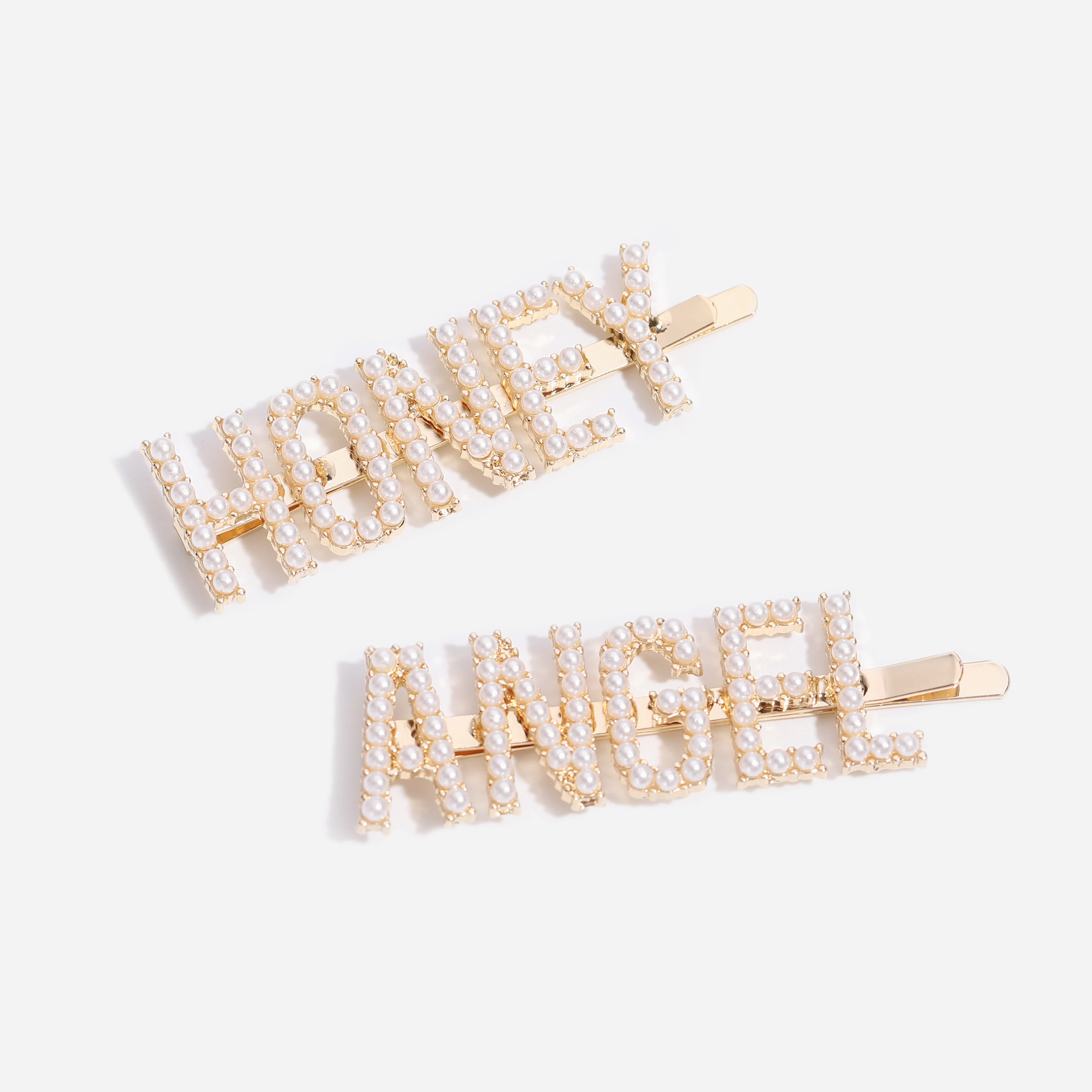 Женские заколки для волос с буквенным принтом и жемчугом свадебные аксессуары |