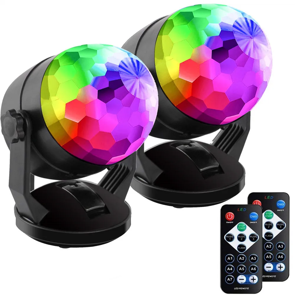

Battery Usb Magic Ball Lights Sound Activated Rotating Disco Ball Party Lights RGB LED Stage Lights For Christmas Wedding KTV