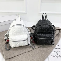solid color pu leather backpack school travel bags for women 2021 simple fashion daily bag lady small shoulder crossbody bags