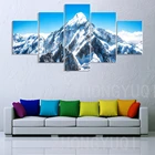 Снега из плотной ткани Плакаты домашний Декор 5 шт. Снежная картины с изображением гор Wall Art декорации фотографии модульный Гостиная защелка подарок