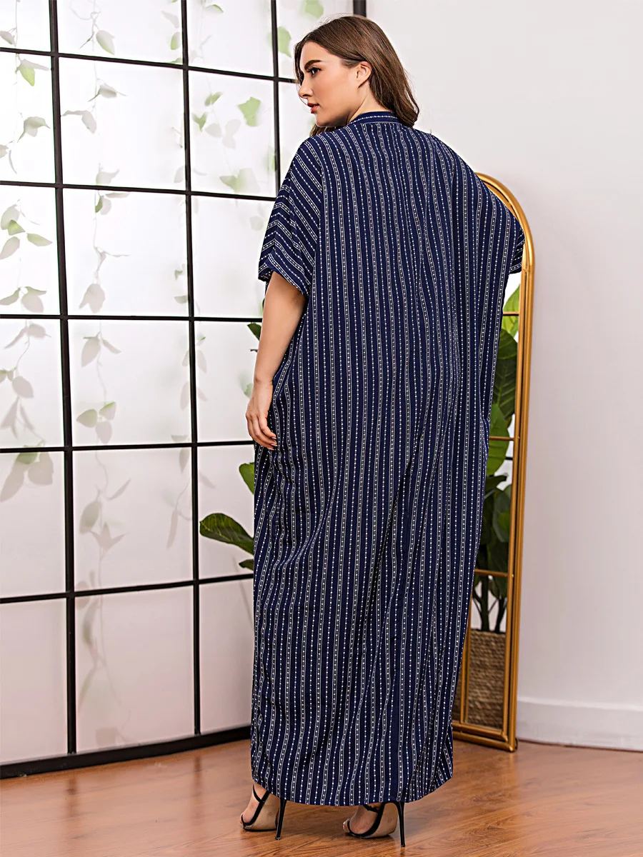 

women summer batwing short sleeve print loose dress free size arabic ramadan robe muslim abaya african dashiki VKDR2396