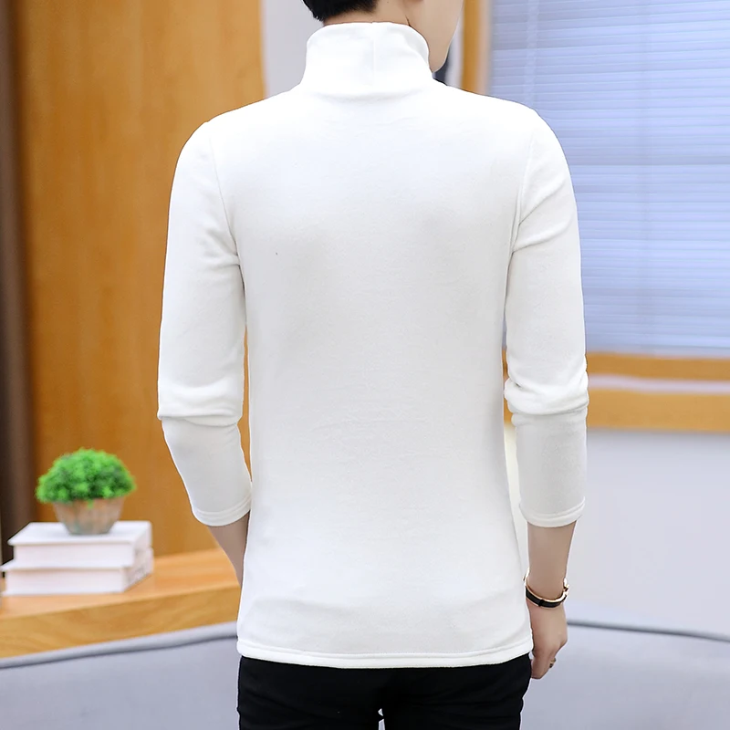

Loldeal Double-faced Velvet Thick High-neck Long-sleeved T-shirt Male Korean Version of The Self-cultivation Bottoming Shirt