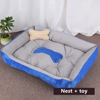 dog bed all seasons pet nest cat deep sleeping mat large medium and small sofa breathable washable square with pillow bone toy