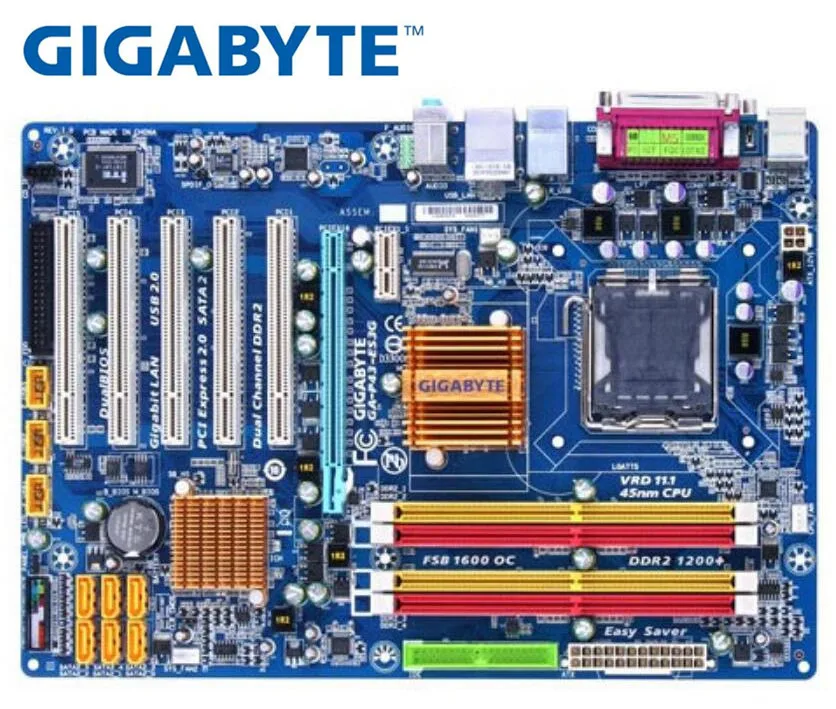 Gigabyte GA-P43-ES3G оригинальные твердотельные настольные материнские платы DDR2 для intel LGA775 P43 Gigabit Ethernet