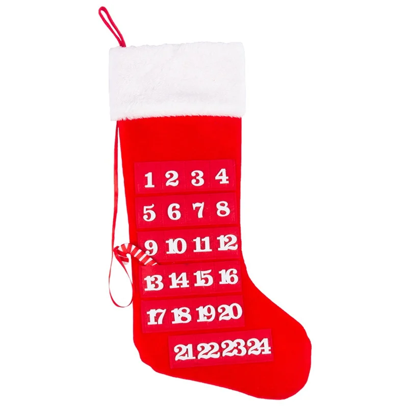 

Christmas Santa Claus Calendar Hanging Cartoon Advent CalendarCountdown Calendar DIY Craft for New Year Party Decor