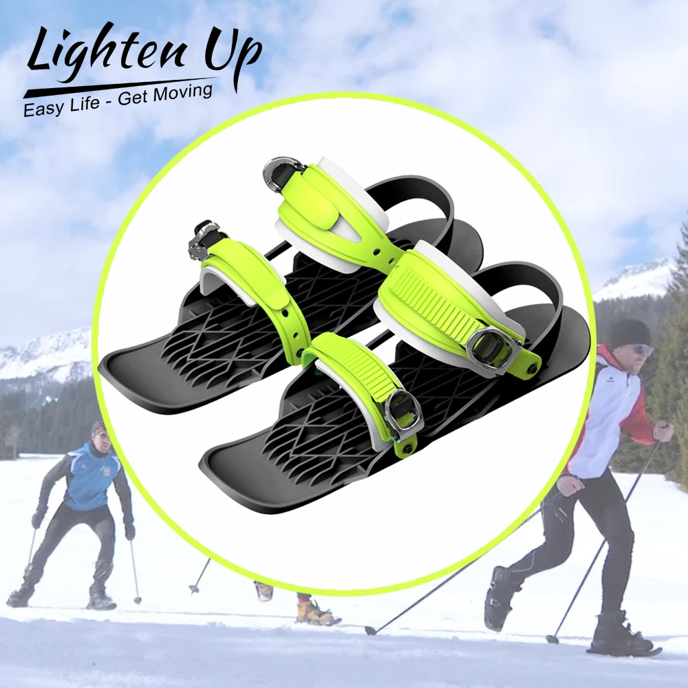 

LightenUp Mini Ski Skates for Snow The Short Skiboard Snowblades Quality Adjustable Bindings Portable Skiing Shoes Snow Board