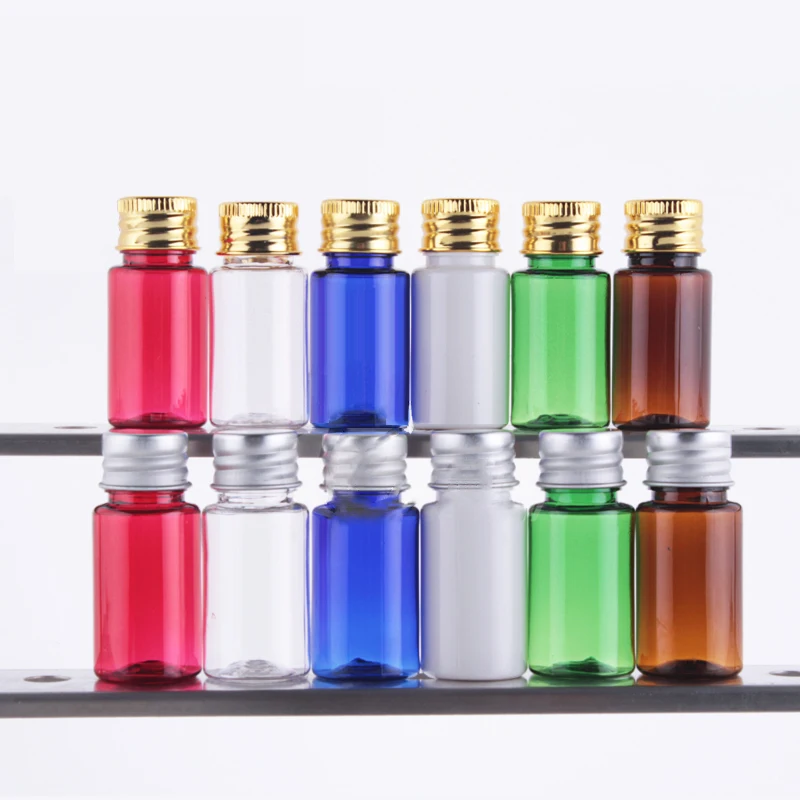 100pcs Пустая Пластиковая Бутылка алюминиевая крышка от бутылки мини косметические