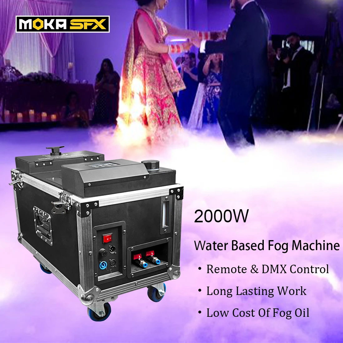 

MOKA SFX 2000w Water Based Low Lying Fog Machine Wedding Smoke Machine DMX Professional Stage Effect Big Power Party DJ Bar