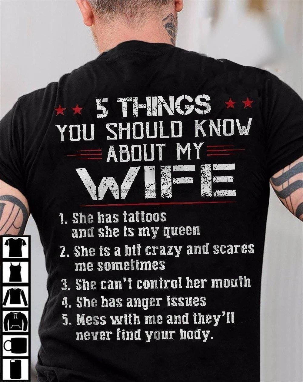 5 вещей которые вы должны знать о моей жене забавная Мужская футболка хлопок