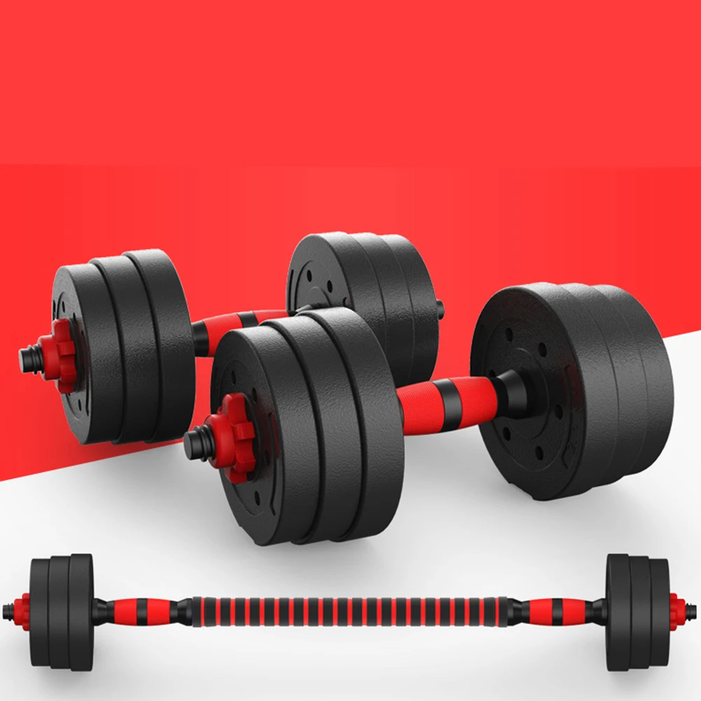 

30KG 40CM Bar Fitness Dumbbells Detachable Dumbbell Arm Muscle Trainer Household Exercise Supplies for Home Office Gym Red