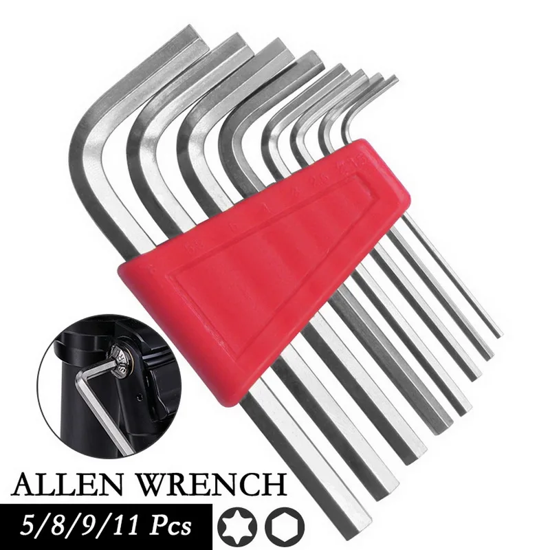

11Pcs Hex Key Set,CR-V Hex Key Wrench,2mm Hex Key Allen Wrench Set,Allen Key Set Sae Metric 12mm Short Arm Tool Set