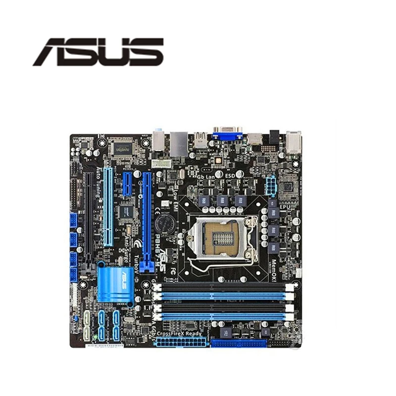 Компьютерная материнская плата LGA 1155 DDR3 для ASUS настольного ПК P8H67 SATA II PCI E X16