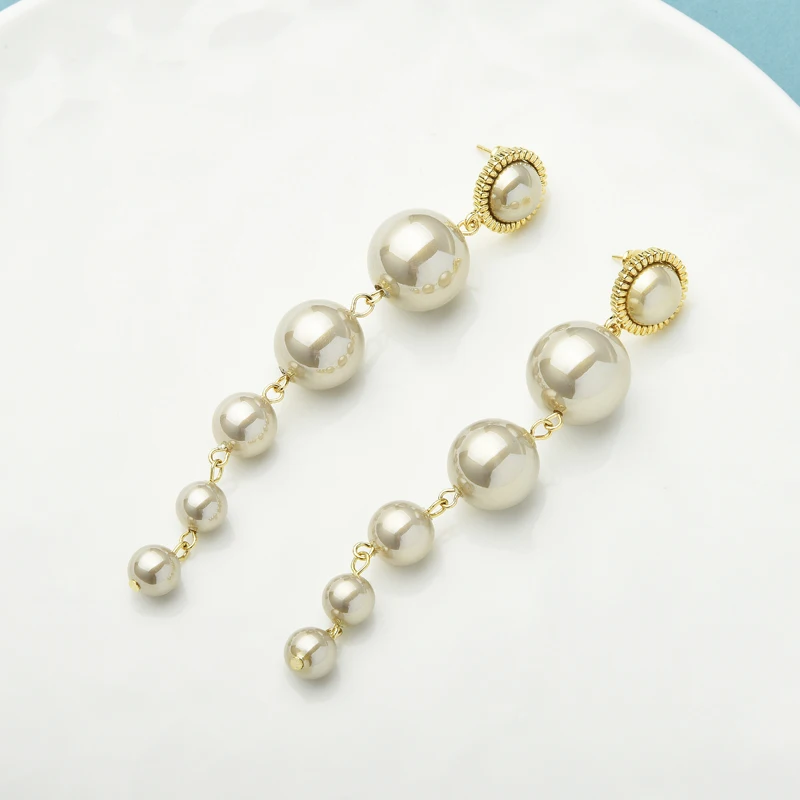

Wuli&baby 2-color Pearl Dangle Earrings For Women 2021 Drop Earrings Gifts