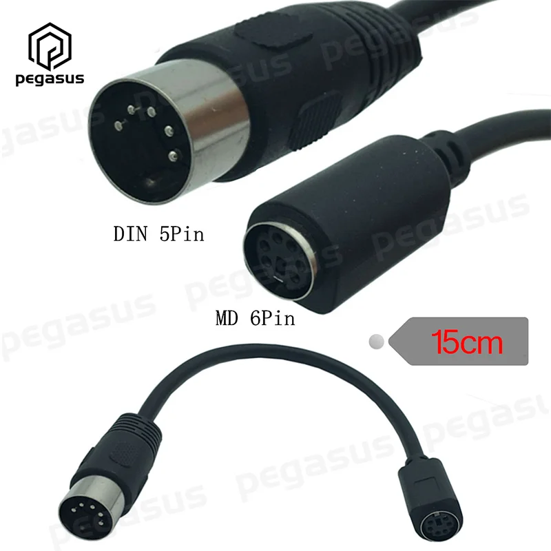 15 см PS2 DIN 5Pin штекер к MD 6Pin Женская клавиатура и фотокабель | Электроника