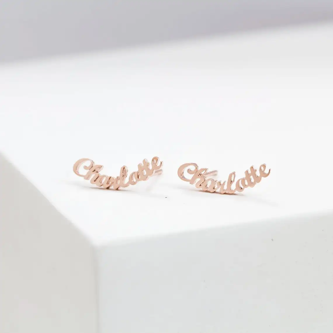 High Quality 18K Gold Jewelry Stainless Steel Custom Font Name Letter Earrings Personalizad Charms Earring for Women Friends