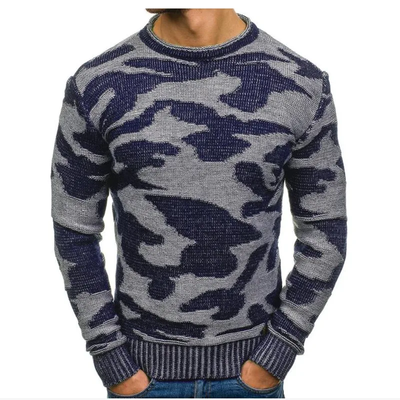Осень/Зима 2020 камуфляжный свитер с круглым вырезом и контрастными цветами