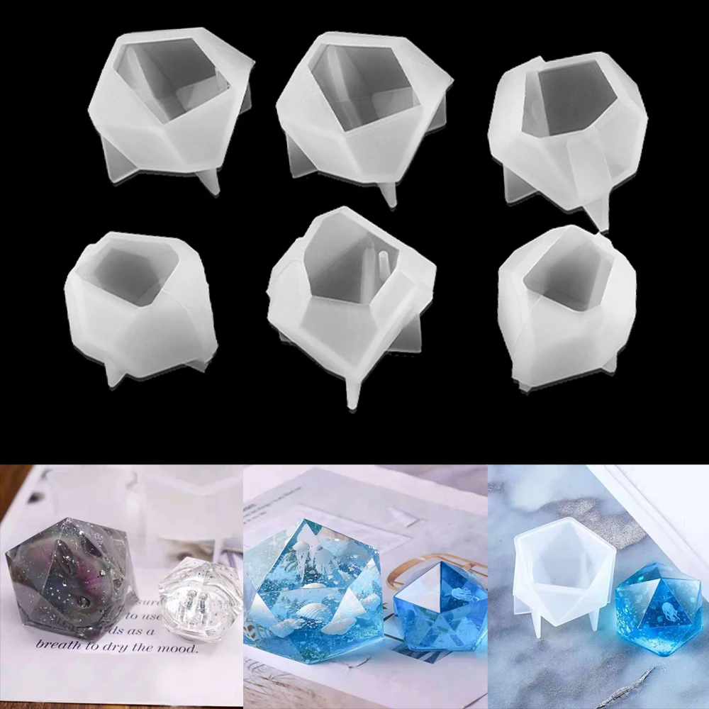 

Crystal Silicone Irregular Gem Molds Faceted Stone Pendant Casting Silicone Mould Epoxy Resin Mold for DIY Crafts Jewelry Making