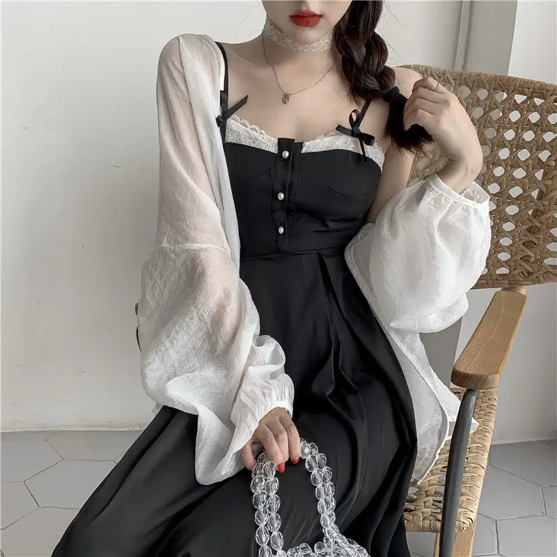 

Elegant Black Vintage Dress Women Patchwork Lace Evening Party Dresses Retro Gothic One Piece Maxi Dress Female Korean Outfits