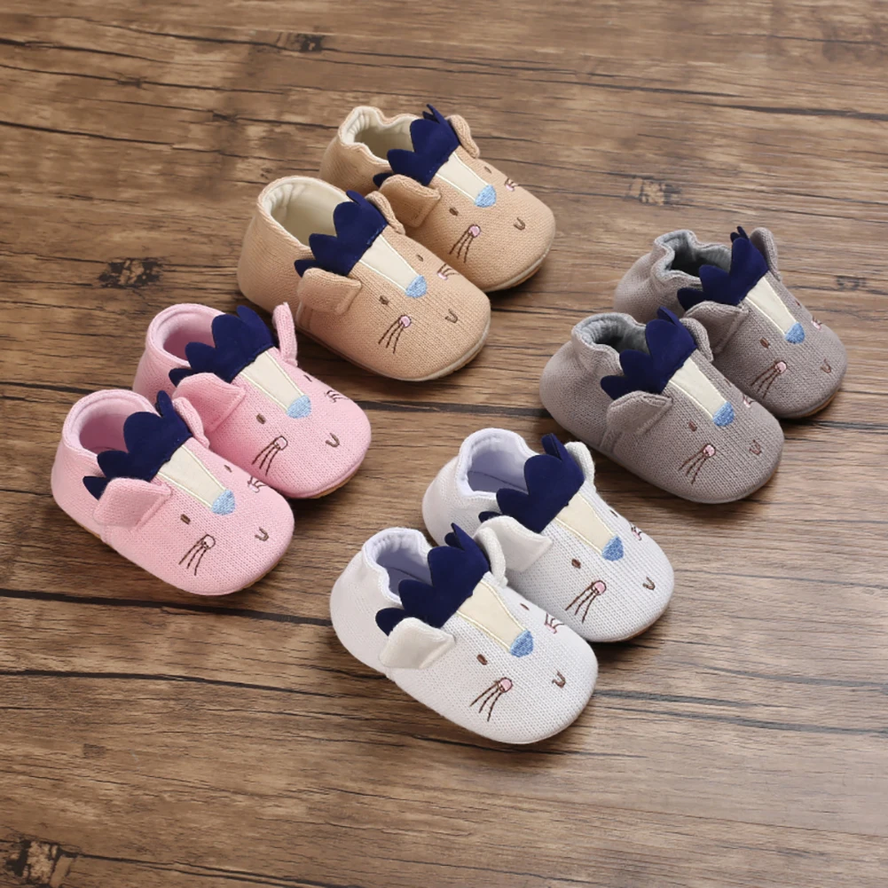 

Newborn Baby Shoes Boys Girls First Walker Cute Cartoon Puppy Prewalkers Infant Toddler Soft Sole Slip-on Shoes Crib Shoes 0-18M