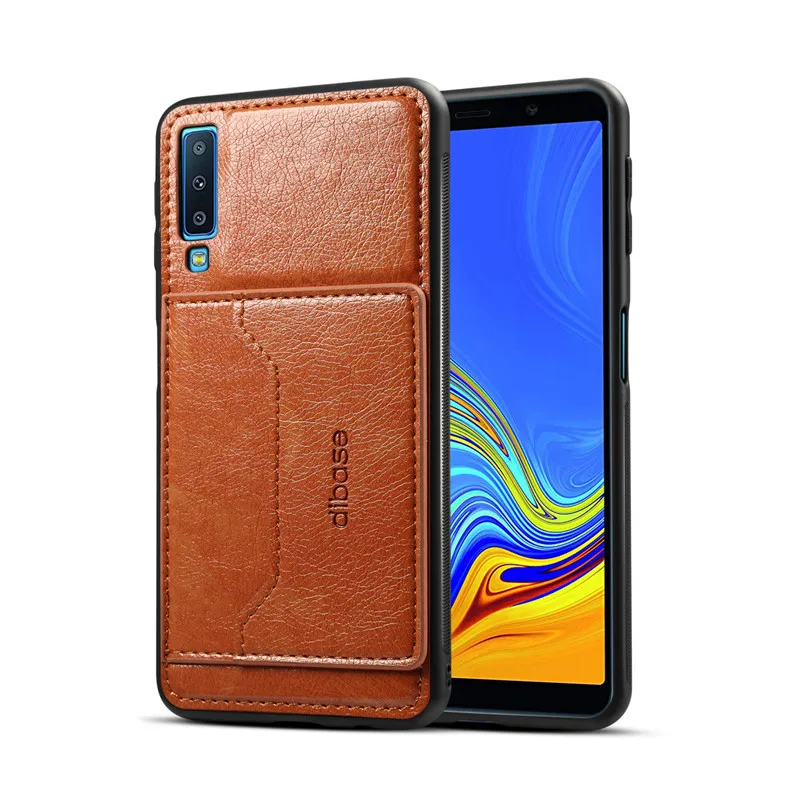 Для samsung Glaxy A70 A60 A50 A30 A20 A10 70 50 флип кожаный держатель для карт силиконовый чехол для samsung Примечание 10; плюс 10+ 9 8 чехол - Цвет: Хаки