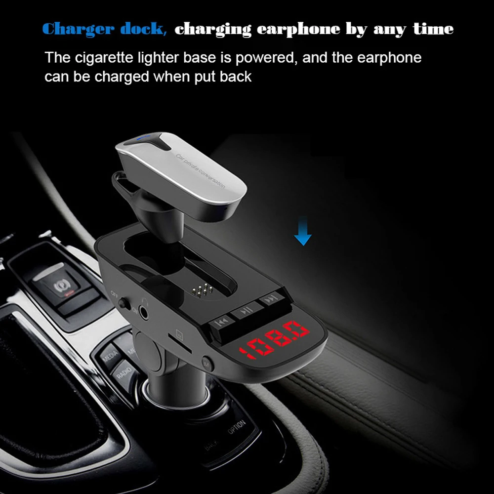 VR robot Bluetooth 4 2 FM передатчик модулятор беспроводные наушники в ухо Handsfree Car Kit 5V 3.1A USB
