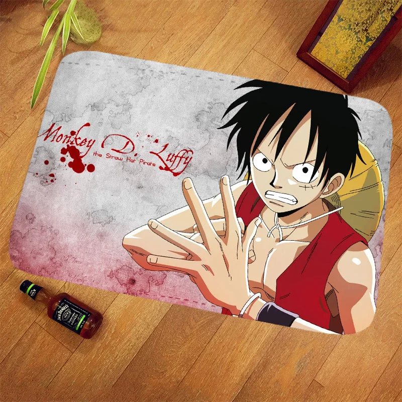 

Anti Skid Rug Classic Animation Decoration Doormat One Piece Entrance Bath Mat Kitchen Floor Carpet Bedroom Anime Monkey D Luffy