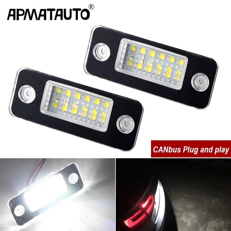 

2pcs CANbus No error For Audi A8 D3 2002-2010 Car Rear White LED License Plate Light Number Lamp