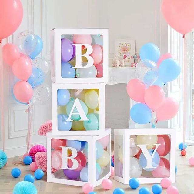 Baby Shower Transparent Cube Ballon Décoration Party Box Fille