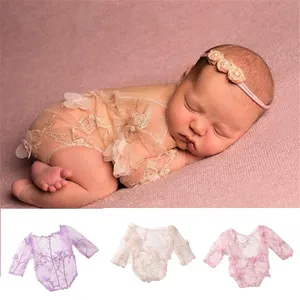 Реквизит для фотосъемки новорожденных наряд для маленьких девочек тканевый кружевной комбинезон детская одежда для фотостудии Аксессуары