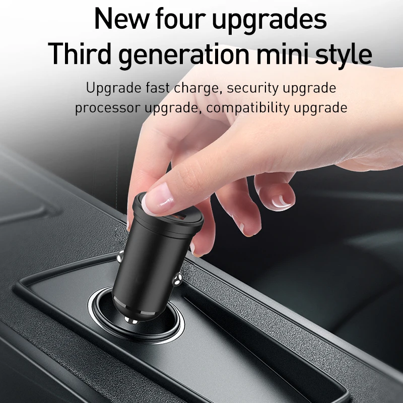 Автомобильное зарядное устройство PD 3 0 Mini 48 Вт с подсветкой двойной QC QC4.0 USB