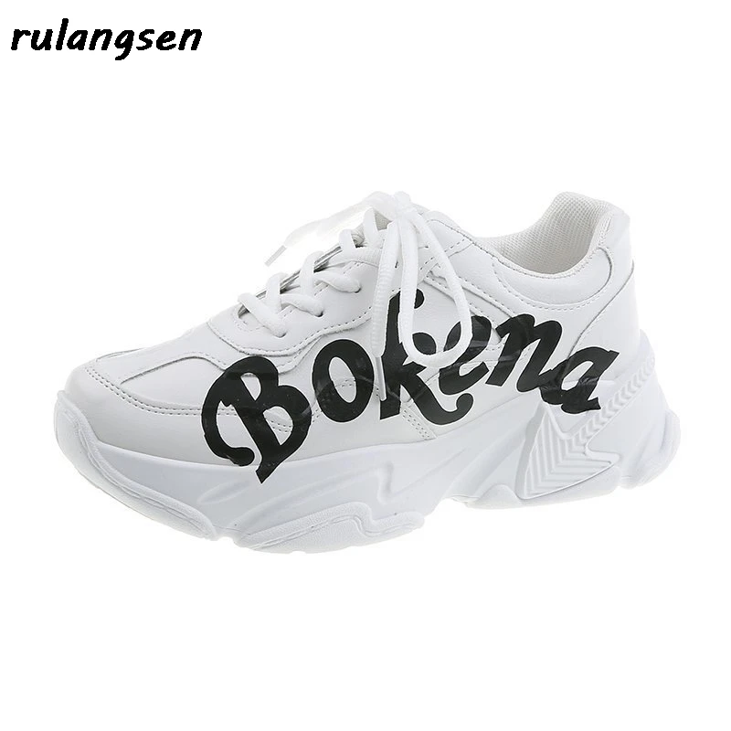 

Daddy Shoes Female Ins Plus Velvet White Shoes Thick-Soled Sneakers New Net Red Running Shoes Women's Platform Shoes 5cm Heel