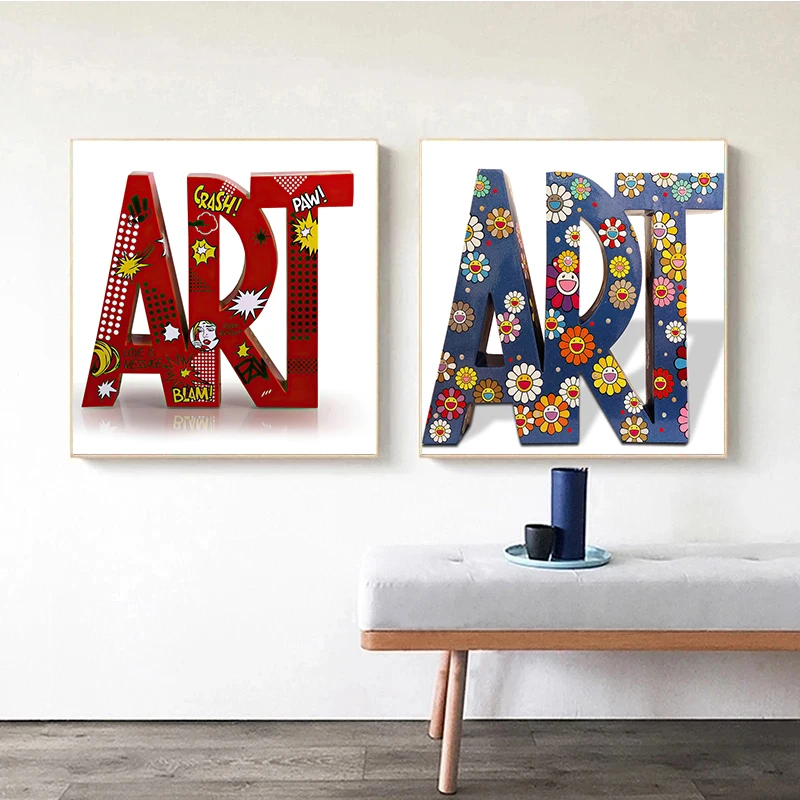 

Abstract Graffiti Art Crash Flower Canvas Painting Modern Sun Flower Posters and Prints Wall Art Pictures for Living Room Decor