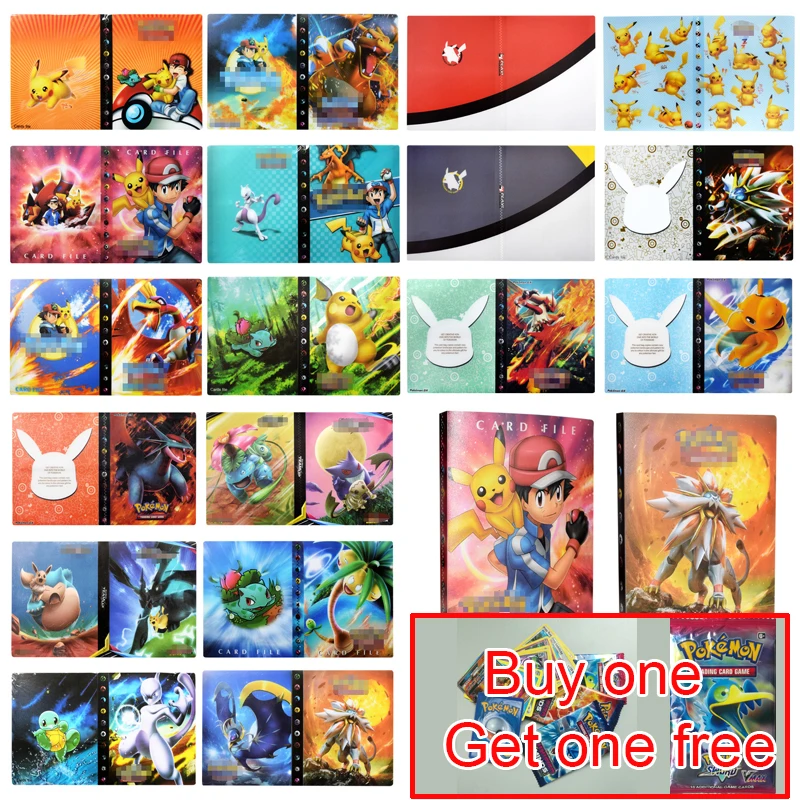 Pokemon Card Album Hold 112 240 Cards Pikachu Table Board Deck Game Toys PTCG Accessories Cards Collection Book Children Gifts board game flash table cards plants zombie shining cards vs collections children toys ar card educational kids gifts