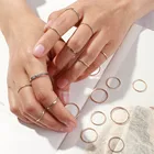 10 шт.компл. модные корейские золотистые Серебристые стыковые кольца в винтажном стиле женские креативные подарочные украшения