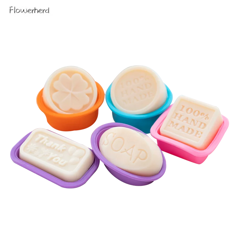Single Hole Soap Making Supplies Round Square Four-leaf Clover Letter Silicone Mold Resin Chocolate Ice | Дом и сад