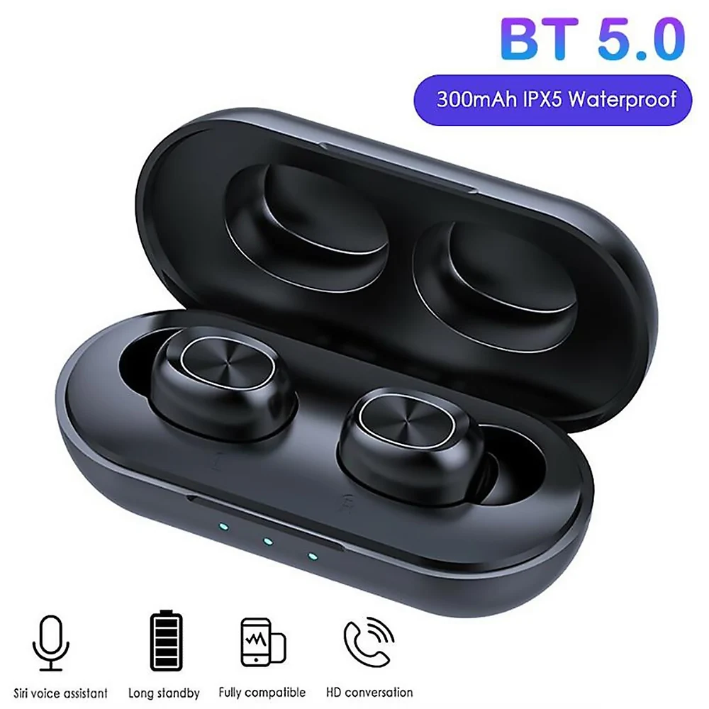 Мини BT Беспроводной наушники V5.0 сенсорный Управление Водонепроницаемый 9D стерео