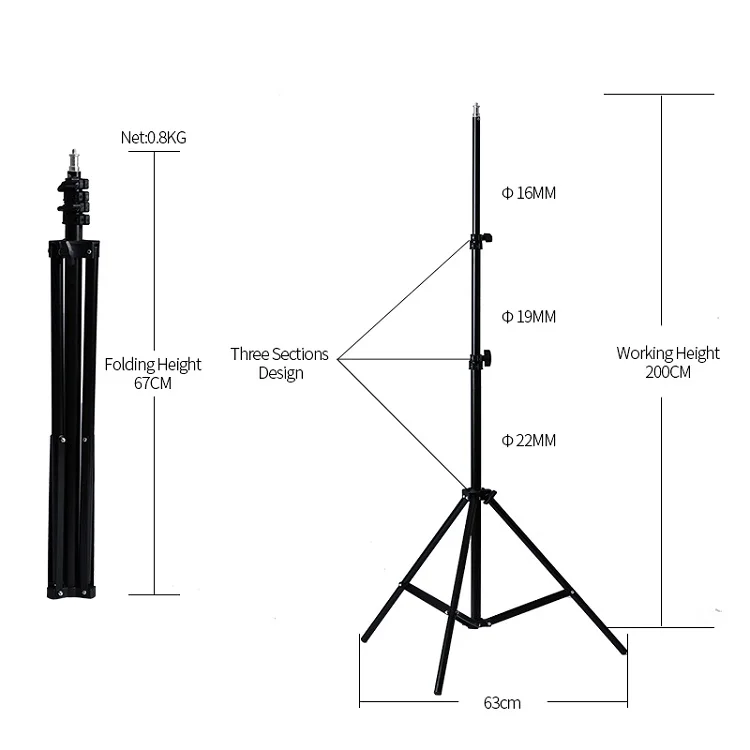 Phone 2M(79in) Light Stand Tripod With 1/4 Screw Head For Photography Studio Softbox Video Flash Umbrellas Reflector Lighting | Мобильные