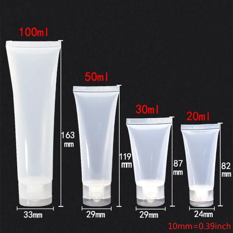 

24 Pack 20/30/50/100ml Plastic Squeeze Cosmetic Tubes with Flip Cap, 4 Funnels,