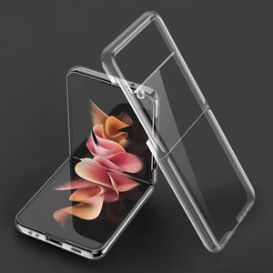 slim clear phone case for samsung galaxy z flip 3 5g transparent cover shockproof pc hard case free global shipping