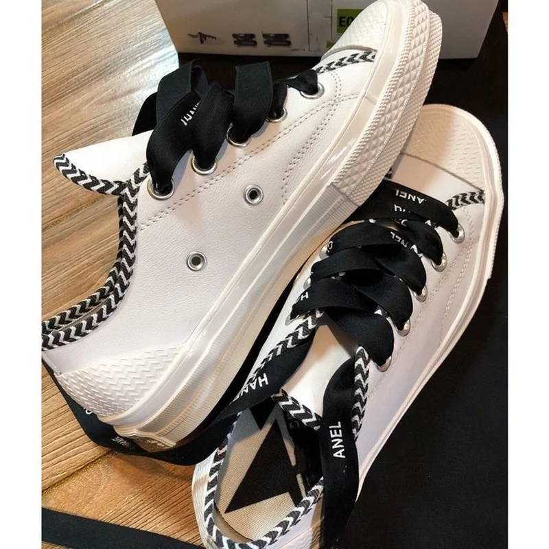 

Fashion Women Luxury Flat Heel Sneaker 2021 Spring Designer Brand Canvas Platform Shoes Female Shallow Lace-up Vulcanized Shoes