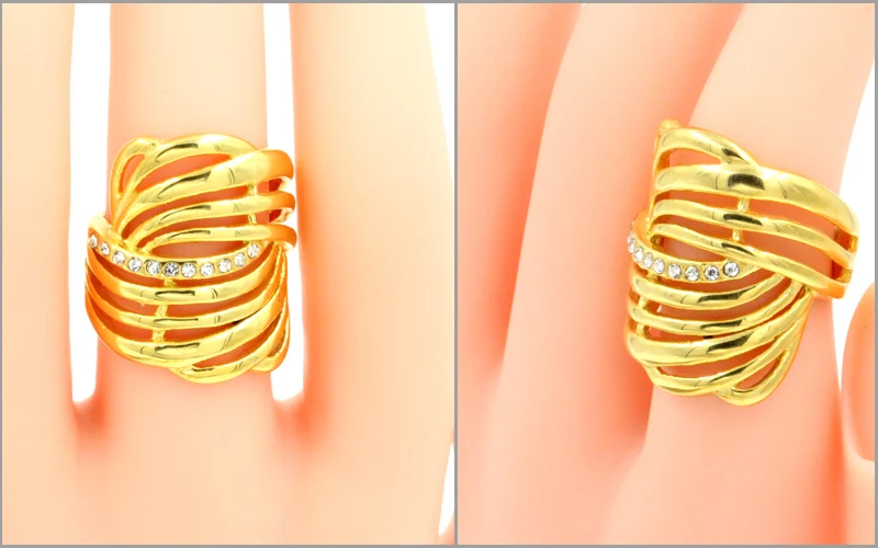 LUXUSTEEL комплект anillos из нержавеющей стали CZ кольца для женщин и мужчин золотой