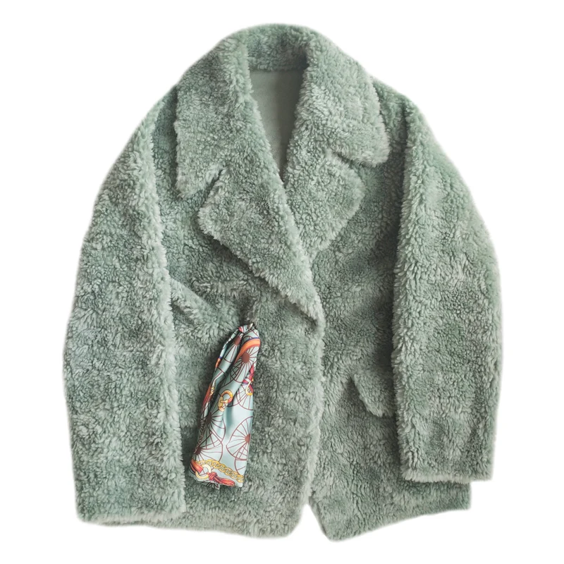 Женское пальто из натурального меха короткая зимняя куртка с овчиной женская